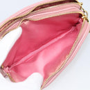 Miu Miu Shoulder Bag Leather Pink Gold Tone Auth 196211-21