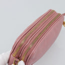 Miu Miu Shoulder Bag Leather Pink Gold Tone Auth 196211-6
