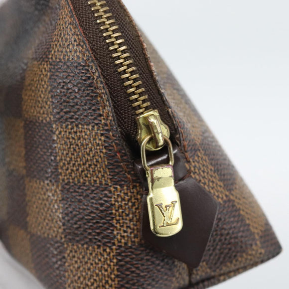 LOUIS VUITTON Damier Ebene Pochette Cosmetic PM Pouch N47516 LV Auth 196212