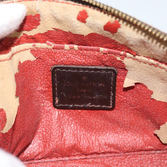 LOUIS VUITTON Damier Ebene Pochette Cosmetic PM Pouch N47516 LV Auth 196212