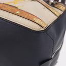 LOUIS VUITTON Trompe l'oeil Hand Bag Leather Navy Silver M52350 LV Auth 196213-16