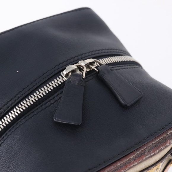 LOUIS VUITTON Trompe l'oeil Hand Bag Leather Navy Silver M52350 LV Auth 196213