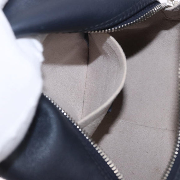 LOUIS VUITTON Trompe l'oeil Hand Bag Leather Navy Silver M52350 LV Auth 196213