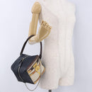 LOUIS VUITTON Trompe l'oeil Hand Bag Leather Navy Silver M52350 LV Auth 196213-24