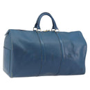 LOUIS VUITTON Epi Keepall 50 Boston Bag Blue M42965 LV Auth 196214-1