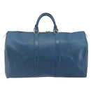 LOUIS VUITTON Epi Keepall 50 Boston Bag Blue M42965 LV Auth 196214-13