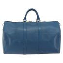 LOUIS VUITTON Epi Keepall 50 Boston Bag Blue M42965 LV Auth 196214-2
