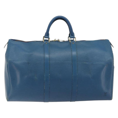 LOUIS VUITTON Epi Keepall 50 Boston Bag Blue M42965 LV Auth 196214 - 0