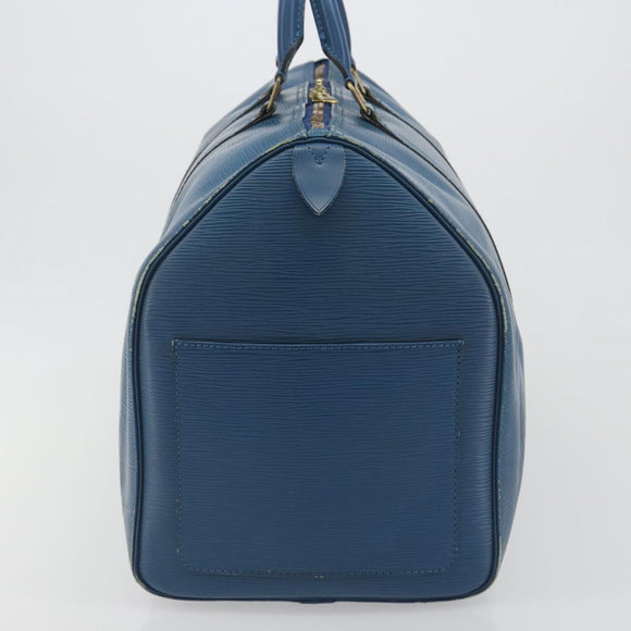 LOUIS VUITTON Epi Keepall 50 Boston Bag Blue M42965 LV Auth 196214