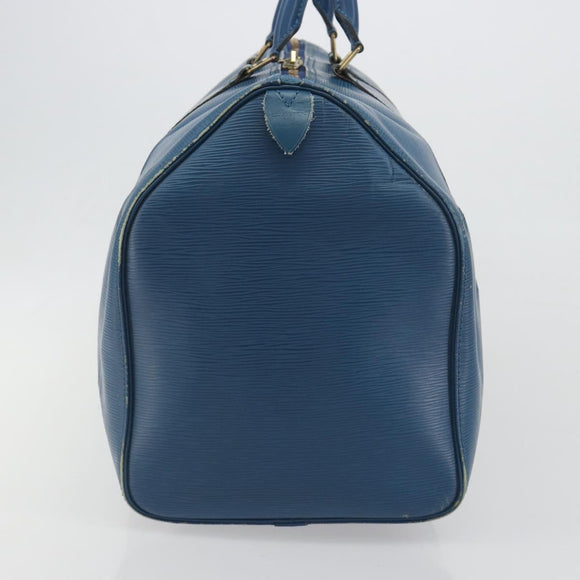 LOUIS VUITTON Epi Keepall 50 Boston Bag Blue M42965 LV Auth 196214