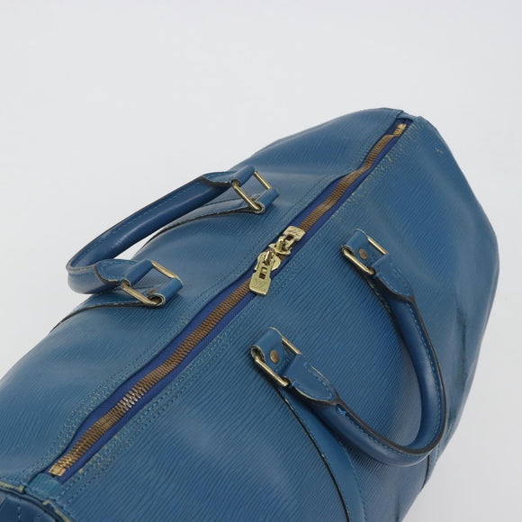 LOUIS VUITTON Epi Keepall 50 Boston Bag Blue M42965 LV Auth 196214