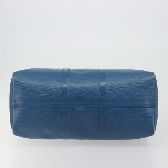 LOUIS VUITTON Epi Keepall 50 Boston Bag Blue M42965 LV Auth 196214