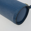 LOUIS VUITTON Epi Soufflot Pouch Blue LV Auth 196216-15
