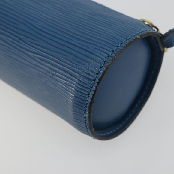 LOUIS VUITTON Epi Soufflot Pouch Blue LV Auth 196216