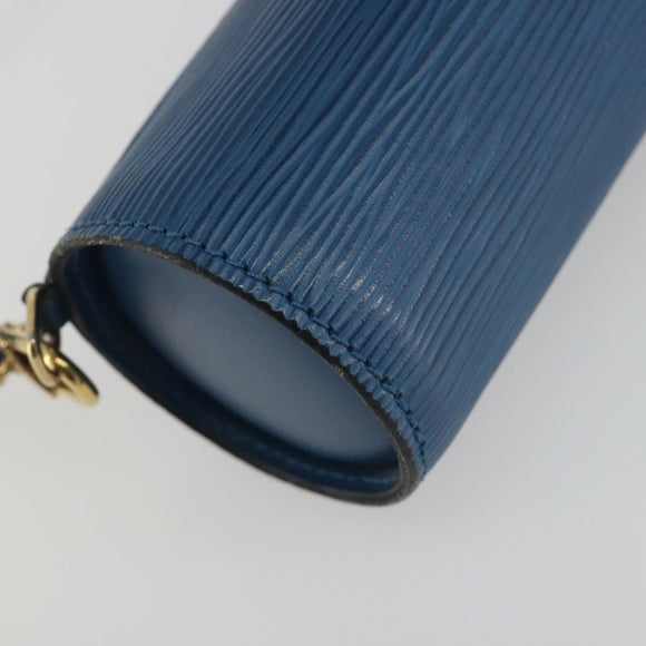 LOUIS VUITTON Epi Soufflot Pouch Blue LV Auth 196216