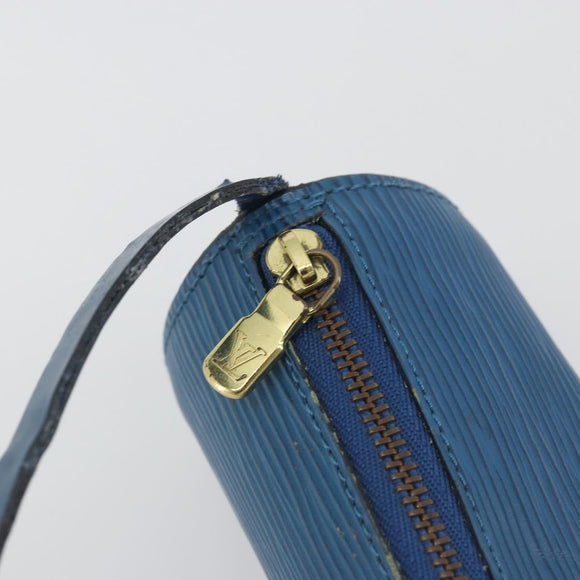 LOUIS VUITTON Epi Soufflot Pouch Blue LV Auth 196216