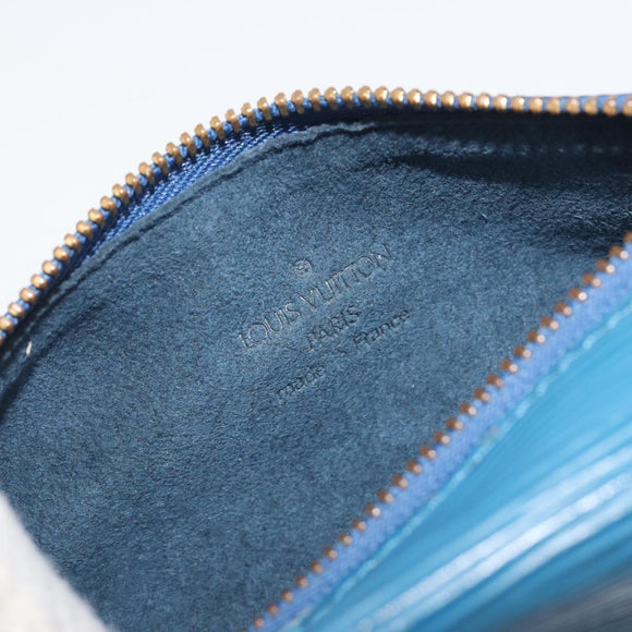 LOUIS VUITTON Epi Soufflot Pouch Blue LV Auth 196216