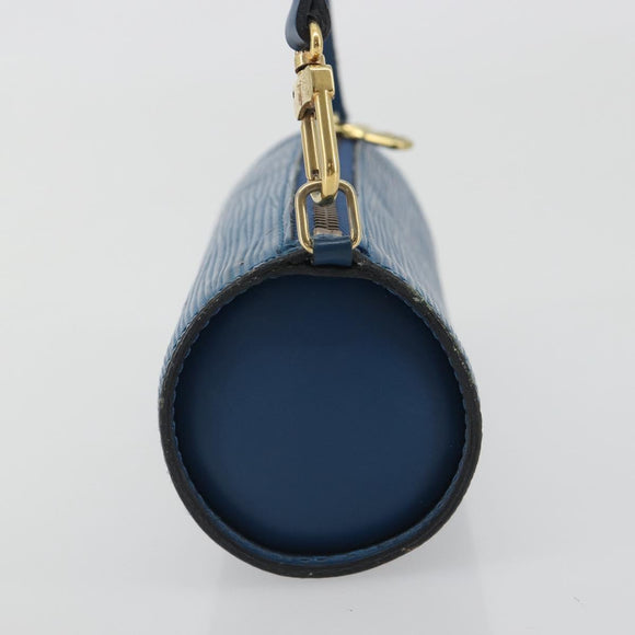 LOUIS VUITTON Epi Soufflot Pouch Blue LV Auth 196216
