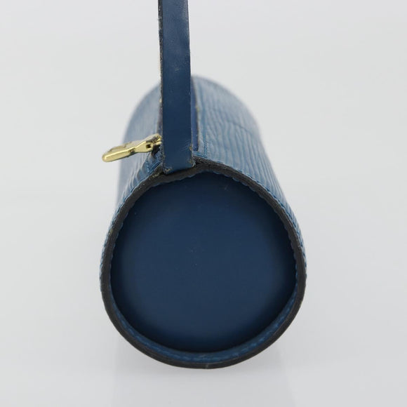 LOUIS VUITTON Epi Soufflot Pouch Blue LV Auth 196216