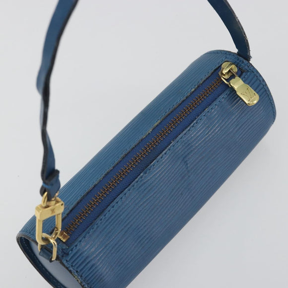 LOUIS VUITTON Epi Soufflot Pouch Blue LV Auth 196216