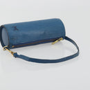 LOUIS VUITTON Epi Soufflot Pouch Blue LV Auth 196216-7