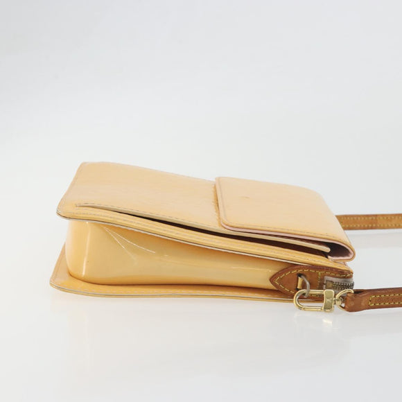 LOUIS VUITTON Monogram Vernis Motto Pouch Marshmallow Pink M91312 LV Auth 196217