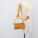 LOUIS VUITTON Monogram Vernis Lexington Accessory Pouch Beige M91010 Auth 196220-21