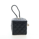 CHANEL Matelasse Chain Shoulder Pouch Lamb Skin Black Gold Tone CC Auth 196221M-5