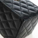 CHANEL Matelasse Chain Shoulder Pouch Lamb Skin Black Gold Tone CC Auth 196221M-14