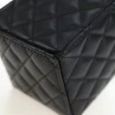 CHANEL Matelasse Chain Shoulder Pouch Lamb Skin Black Gold Tone CC Auth 196221M-15