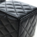 CHANEL Matelasse Chain Shoulder Pouch Lamb Skin Black Gold Tone CC Auth 196221M-16
