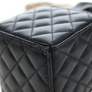 CHANEL Matelasse Chain Shoulder Pouch Lamb Skin Black Gold Tone CC Auth 196221M-17