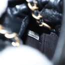 CHANEL Matelasse Chain Shoulder Pouch Lamb Skin Black Gold Tone CC Auth 196221M-11