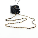 CHANEL Matelasse Chain Shoulder Pouch Lamb Skin Black Gold Tone CC Auth 196221M-8
