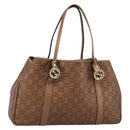 LOUIS VUITTON Guccissima Miss GG Tote Bag Leather Bronze 232957 LV Auth 196226A-1