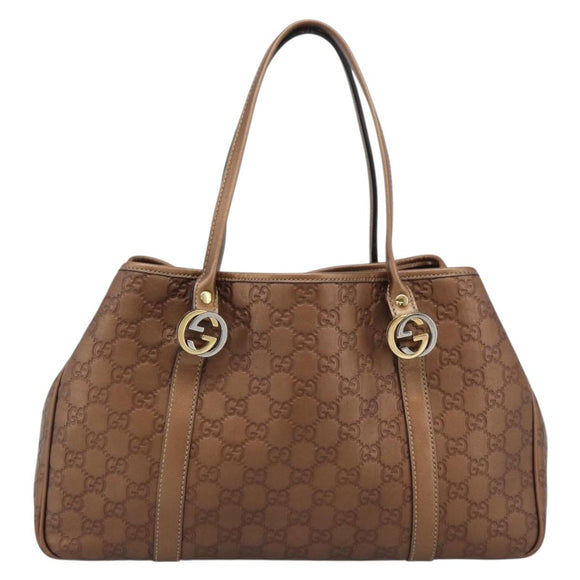 LOUIS VUITTON Guccissima Miss GG Tote Bag Leather Bronze 232957 LV Auth 196226A