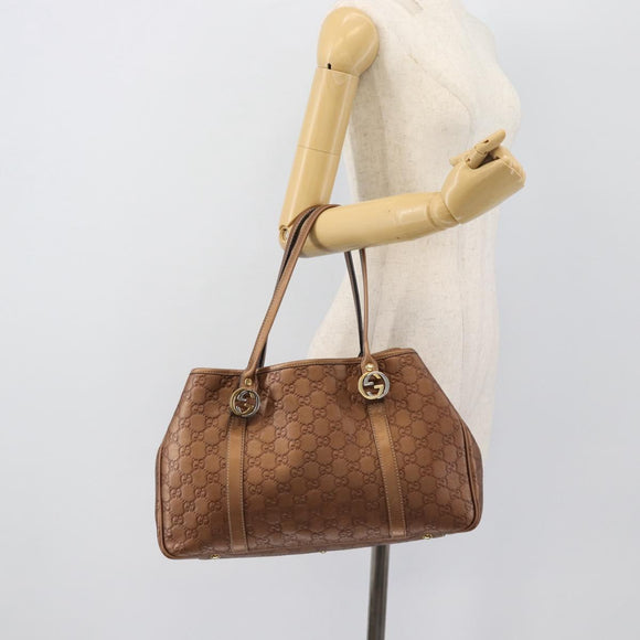 LOUIS VUITTON Guccissima Miss GG Tote Bag Leather Bronze 232957 LV Auth 196226A