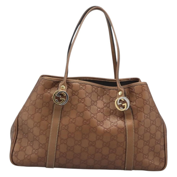 LOUIS VUITTON Guccissima Miss GG Tote Bag Leather Bronze 232957 LV Auth 196226A