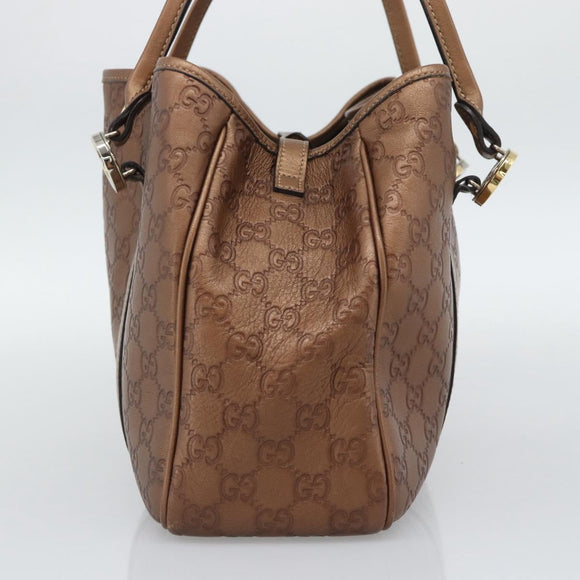 LOUIS VUITTON Guccissima Miss GG Tote Bag Leather Bronze 232957 LV Auth 196226A