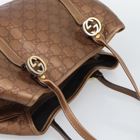 LOUIS VUITTON Guccissima Miss GG Tote Bag Leather Bronze 232957 LV Auth 196226A
