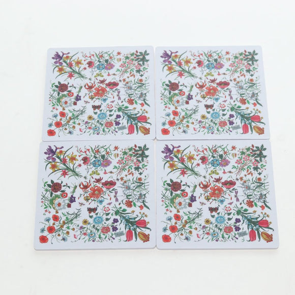 GUCCI Flora Coaster Set White Auth 196229M