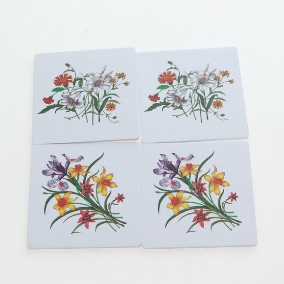 GUCCI Flora Coaster Set White Auth 196229M