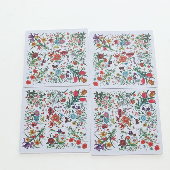 GUCCI Flora Coaster Set White Auth 196229M