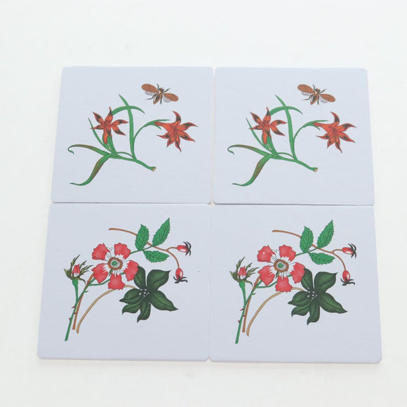 GUCCI Flora Coaster Set White Auth 196229M