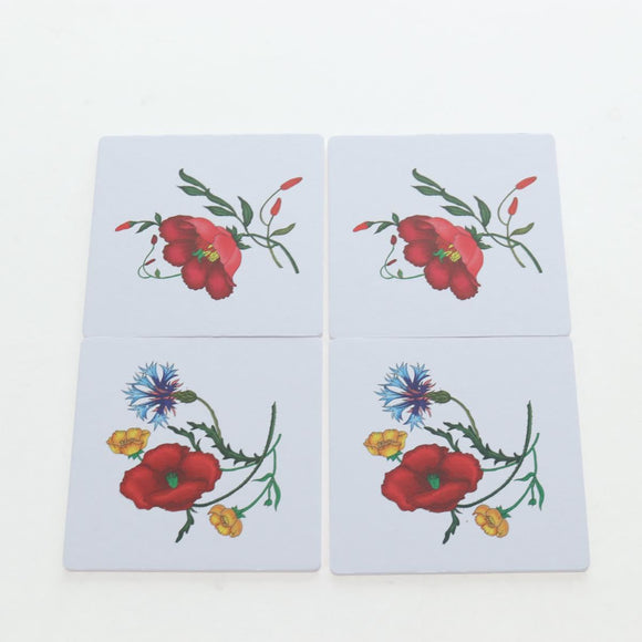 GUCCI Flora Coaster Set White Auth 196229M