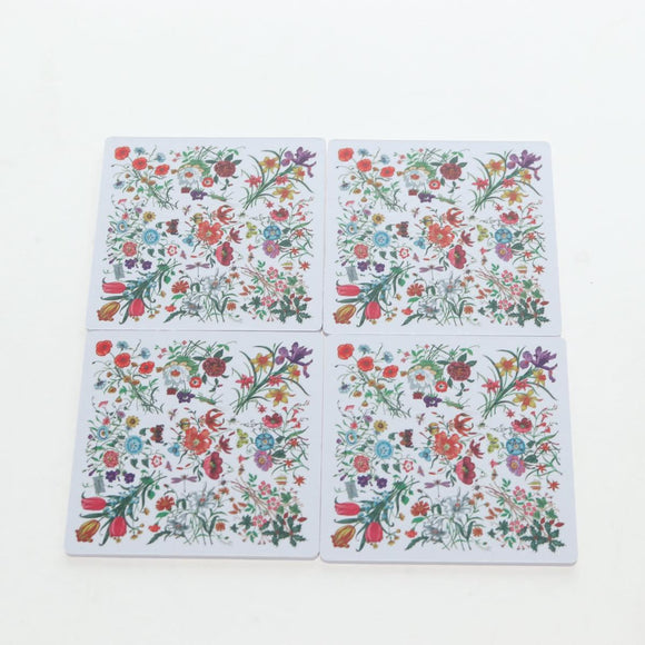 GUCCI Flora Coaster Set White Auth 196229M