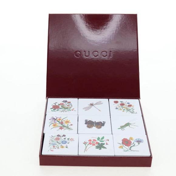 GUCCI Flora Coaster Set White Auth 196229M