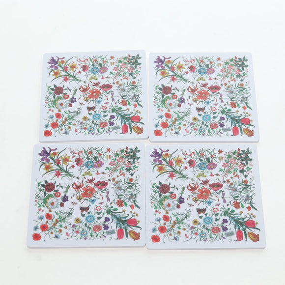 GUCCI Flora Coaster Set White Auth 196229M