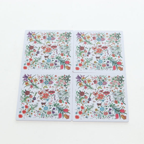 GUCCI Flora Coaster Set White Auth 196229M