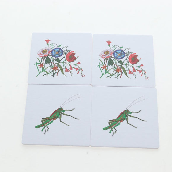 GUCCI Flora Coaster Set White Auth 196229M